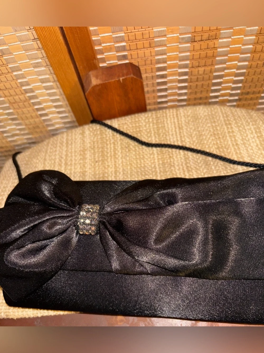 Gunne Sax by Jessica McClintock | Vintage Women’s Black Satin Bow Clutch/Bag